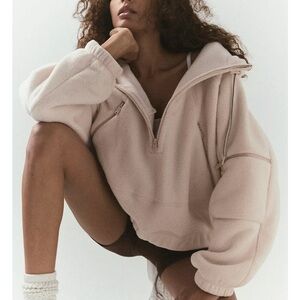 Free People Wild and Free Fleece Pullover - Cashmere